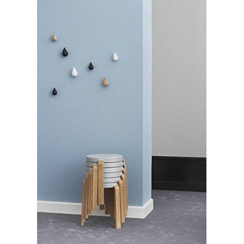  Normann Copenhagen - Wandhaken, Haken, Wandaufhangung - Dropit Hooks - Groesse: S - 2er Set - Eiche Natur