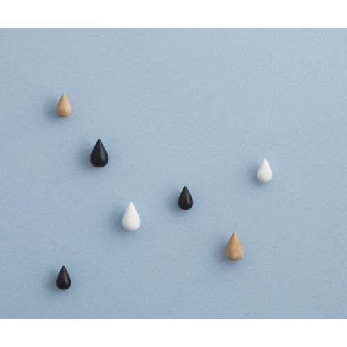  Normann Copenhagen - Wandhaken, Haken, Wandaufhangung - Dropit Hooks - Groesse: S - 2er Set - Eiche Natur