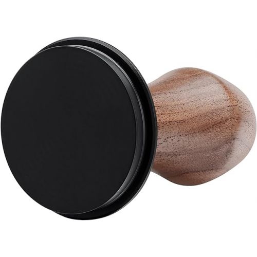  Normcore 53.3mm Espresso Coffee Tamper V4 - Spring Loaded Tamper With Titanium PVD Coating Flat Base -15lb / 25lb / 30lbs Replacement Springs, Genuine American Walnut Handle