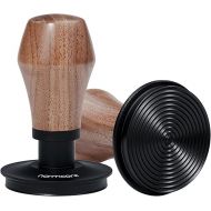 Normcore 58.5mm Espresso Coffee Tamper V4 - Spring Loaded Tamper With Titanium PVD Coating Ripple Base -15lb / 25lb / 30lbs Replacement Springs, Genuine American Walnut Handle