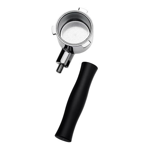  Normcore 51mm Naked Bottomless Portafilter 2 Ears Fits Delonghi ECP3420/EC155/BCO430/EC260 with Anodized Aluminum Handle (Basket Included) - Included Portafilter Filter Basket
