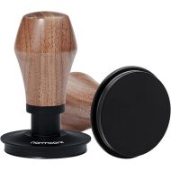 Normcore 58.5mm Espresso Coffee Tamper V4 - Spring Loaded Tamper With Titanium PVD Coating Flat Base -15lb / 25lb / 30lbs Replacement Springs, Genuine American Walnut Handle