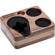 Normcore Compact Tamping Station - Espresso Tamper Station Base - Genuine American Walnut Tamper Holder - Wooden Coffee Portafilters Stand Base For 54 /58mm Espresso Machine Accessories