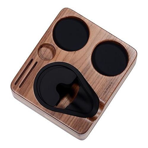  Normcore Compact Tamping Station - Espresso Tamper Station Base - Genuine American Walnut Tamper Holder - Wooden Coffee Portafilters Stand Base For 54 /58mm Espresso Machine Accessories