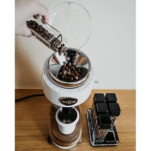  Normcore 6 Tubes Coffee Bean Cellars with Stand & Hopper - Single Dose Coffee Bean Vaults - Espresso Bean Storage Set - One-Way Exhaust Valve - Capacity 25-28g