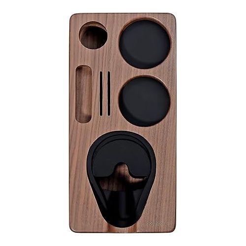  Normcore Espresso Tamping Station, Natural American Walnut Coffee Tamper Station Base Holder Stand for 51/54/58mm Portafilter, Tamper, and Distributor, Puck Screen Espresso Accessories