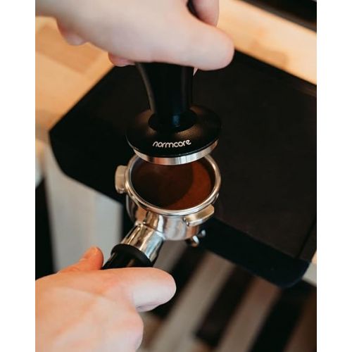  Normcore V4 Coffee Tamper 53.3mm - Spring-loaded Tamper - Barista Espresso Tamper with 15lb / 25lb / 30lbs Replacement Springs - Anodized Aluminum Handle and Stand - Flat Base