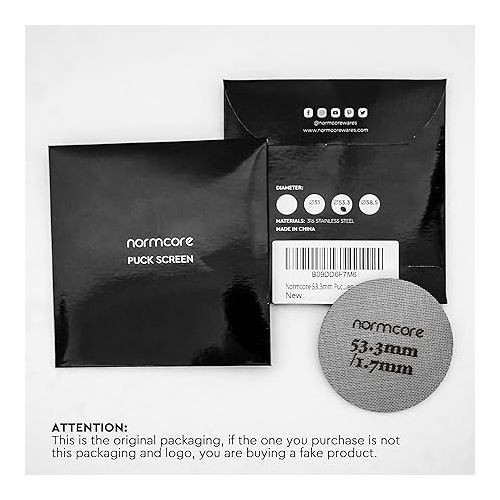  Normcore 53.3mm Puck Screen - Lower Shower Screen - Metal Contact Screen for Espresso 54mm Portafilter Filter Basket - 1.7mm Thickness 150μm - 316 Stainless Steel