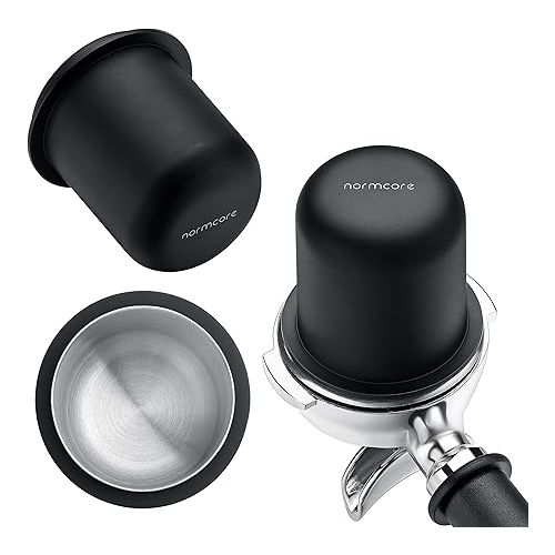  Normcore 58mm Dosing Cup - Espresso Coffee Dosing Cup Compatible with 58mm Portafilter - Non-stick coating Black - 304 Stainless Steel - Espresso Machine Accessory - Tall Version