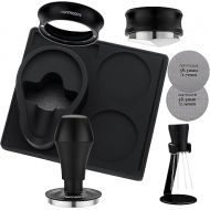 Normcore 58.5mm 7-in-1 Barista Kit: Coffee Tamper, Distributor Tool, WDT with Stand, Dosing funnel, Puck Screen Set, Compact Tamping Mat, Portafilter Stand, Barista Essentials Kit for 58mm baskets