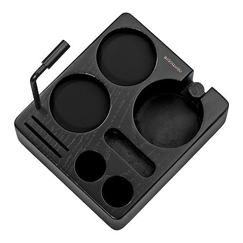  Normcore Compact Tamping Station - Espresso Black Ashwood Tamper Station Base - Genuine American Black Ashwood Tamper Holder Portafilters Stand For 51mm 54mm Espresso Machine Accessories