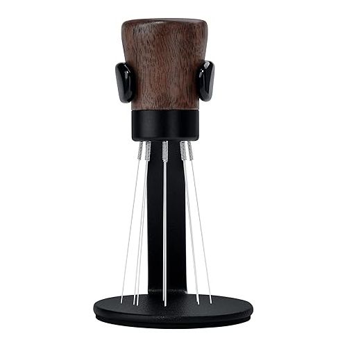  Normcore WDT Tool V2.1 with Stand - 0.23mm 9 Prong Espresso Distribution Too, Weiss Distribution Technique, Magnetic Coffee Stirrer with 16 Extra Needles, Genuine American Walnut Wood Handle
