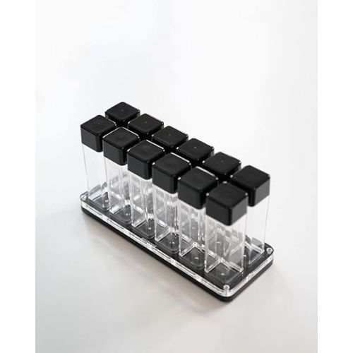  Normcore 12 Tubes Coffee Bean Cellar, Single Dose Coffee Bean Storage Tubes, 12 Pcs Single Dose Coffee Bean Vaults With Acrylic Display Stand and Funnel, Capacity 25-28g