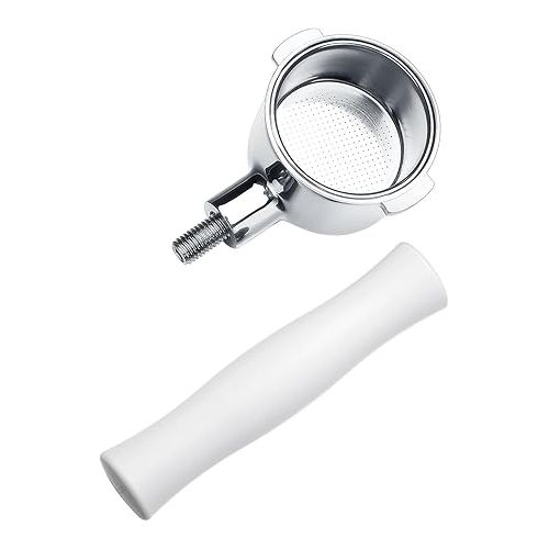  Normcore 58mm Bottomless Portafilter - Bottomless Naked Portafilter - Non-stick coating White - Compatible with E61 Groupheads, Flair 58, ECM, Rocket, Sanremo, Synesso, Slayer (Included 18g Basket)