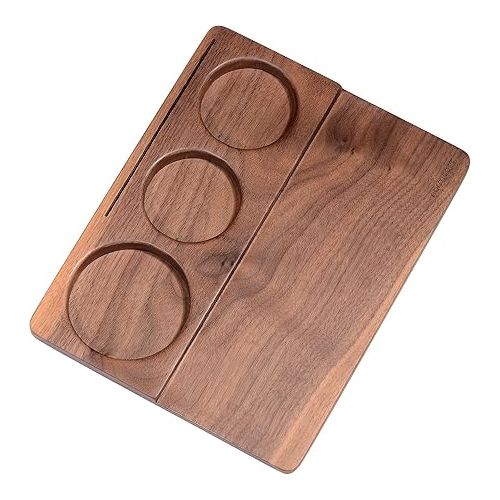  Normcore Tamping Station - Natural Walnut Espresso Tamping Mat - Wooden Tamping Mat for 51/54/58mm Portafilter, Tamper, Distributor, Puck Screen and Portafilter - Genuine American Walnut Wood