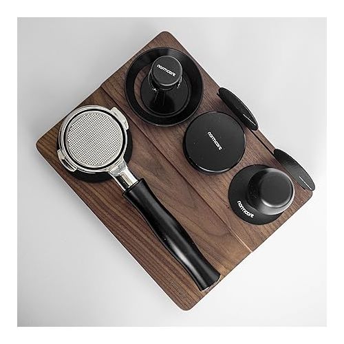  Normcore Tamping Station - Natural Walnut Espresso Tamping Mat - Wooden Tamping Mat for 51/54/58mm Portafilter, Tamper, Distributor, Puck Screen and Portafilter - Genuine American Walnut Wood