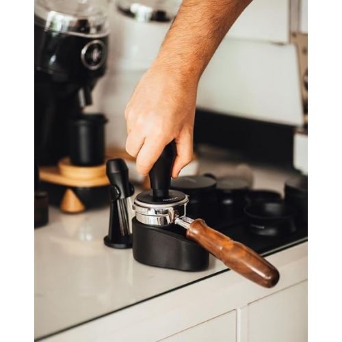  Normcore Portafilter Holder - Bottomless Portafilter Tamping Station - 304 Stainless Steel With Silicon Espresso Holder Tamper Stand Fits 54mm 58mm Espresso Machines Portafilter