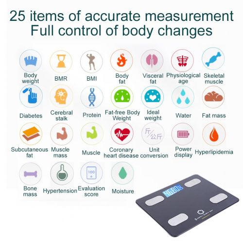  Normia Rita Digital Body Fat Weight Scale with Bluetooth LCD Display,24 Items of Body Data Body...