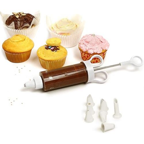  Norpro Cupcake Injector/Decorating Icing Set, 9-Piece Set, Stainless Steel, Multicolor