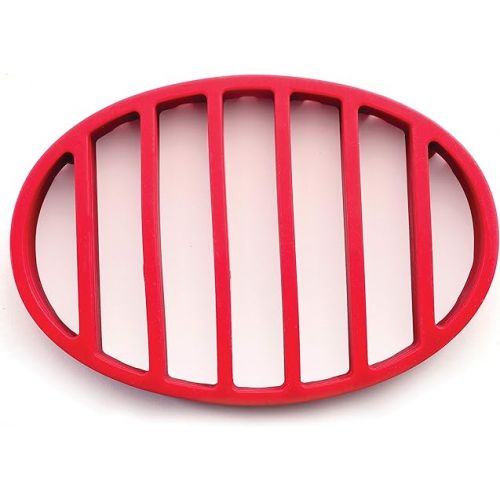  Norpro 405 Oval Silicone Roast Rack, Red 9x6