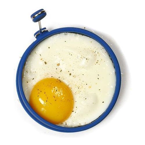  Norpro Silicone Round Pancake/Egg Rings, 2 Pieces, Blue