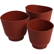 Norpro 3 Piece Silicone Bowl Set, Red, 6.5 x 6.5 x 6.2 inches, As Shown,0.16 L/Day