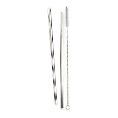  Norpro Stainless Steel 11-Inch Drinking Straws with Cleaning Brush