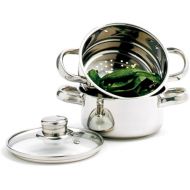 Norpro 1-Quart Stainless Steel Mini Steamer Cooker, 3 Piece Set