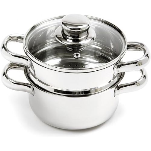  Norpro 1-Quart Stainless Steel Mini Steamer Cooker, 3 Piece Set