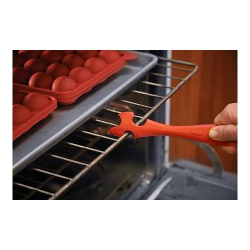  Norpro 1229 Silicone Oven Rack Push/Pull Tool, Red