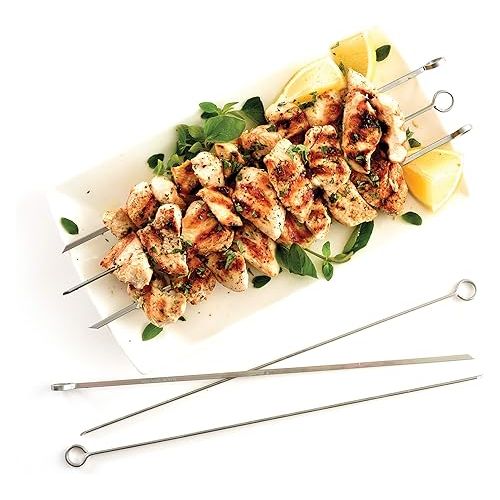  Norpro 14-Inch Stainless Steel Skewers, Set of 6, Silver