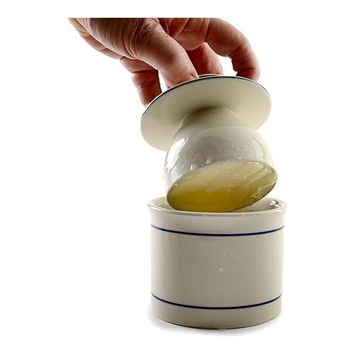  Norpro Glazed Stoneware Butter Keeper,White