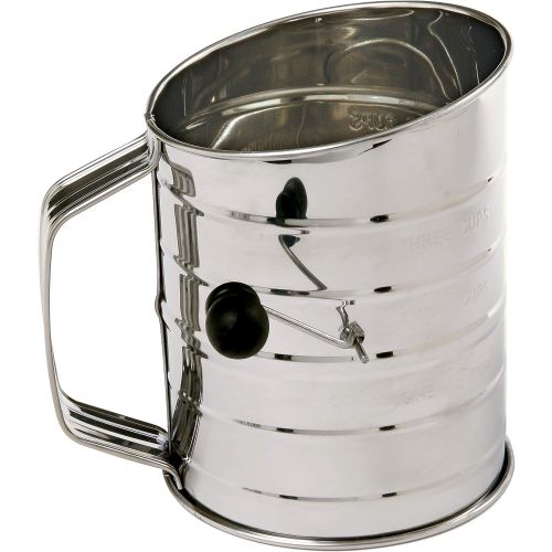  Norpro 136 Three Cup Stainless Steel Crank Flour Sifter