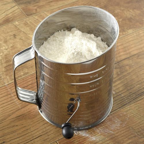  Norpro 136 Three Cup Stainless Steel Crank Flour Sifter