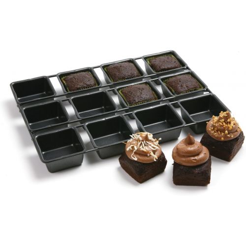  Norpro 3998 Nonstick 12-Cavity Linking Brownie Muffin Cupcake Cake Pan, Squares: Individual Serving Bakeware Products: Kitchen & Dining