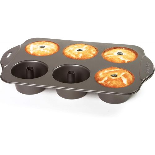  Norpro 3975 Nonstick 6 Cup Mini Angel Food Bundt Cake Kitchen Bake Pan, 17in/43cm x 11in/28cm x 2.25in/5.5cm, As Shown: Kitchen & Dining