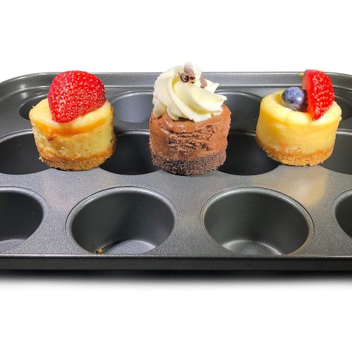  Norpro Nonstick Mini Cheesecake Pan with Handles, 12 count: Individual Serving Bakeware Products: Kitchen & Dining