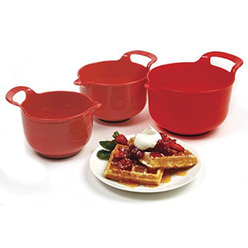  Norpro, Red, Mixing Bowls, Set of 3, 4.5 x 8.75 x 6.75 / 11.5cm x 22cm x 17cm: Kitchen & Dining