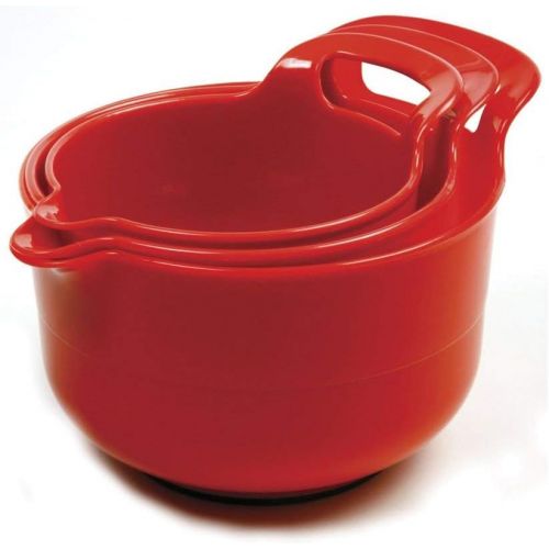  Norpro, Red, Mixing Bowls, Set of 3, 4.5 x 8.75 x 6.75 / 11.5cm x 22cm x 17cm: Kitchen & Dining