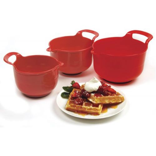  Norpro, Red, Mixing Bowls, Set of 3, 4.5 x 8.75 x 6.75 / 11.5cm x 22cm x 17cm: Kitchen & Dining