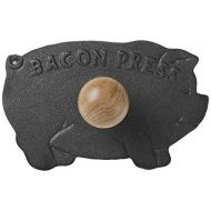 Norpro Cast Iron Pig Shaped Bacon Press with Wood Handle, 8.5in/21.5cm, As Shown: Kitchen & Dining