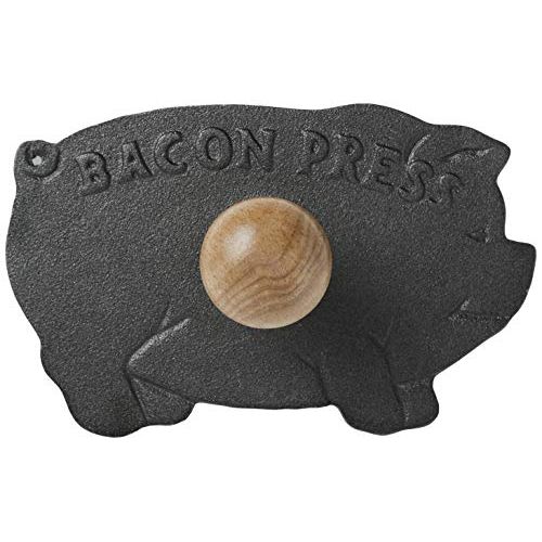  Norpro Cast Iron Pig Shaped Bacon Press with Wood Handle, 8.5in/21.5cm, As Shown: Kitchen & Dining