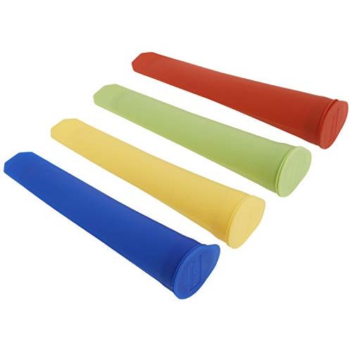  Norpro 431 4-Piece Silicone Ice Pop Maker Set - Assorted Colors: Ice Pop Molds: Kitchen & Dining