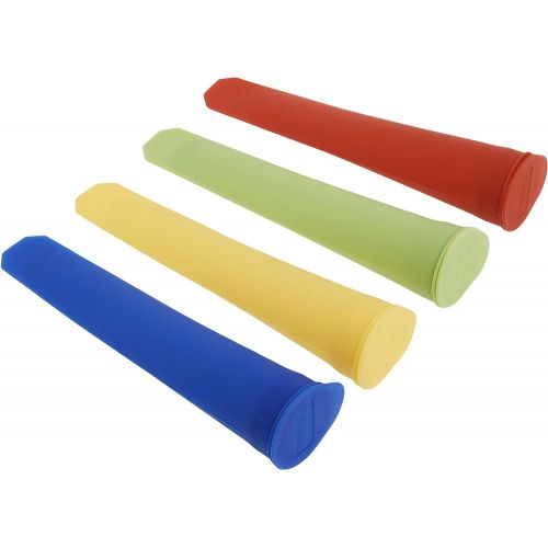  Norpro 431 4-Piece Silicone Ice Pop Maker Set - Assorted Colors: Ice Pop Molds: Kitchen & Dining