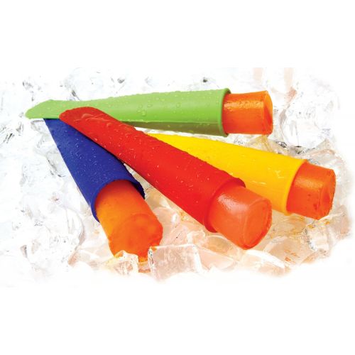  Norpro 431 4-Piece Silicone Ice Pop Maker Set - Assorted Colors: Ice Pop Molds: Kitchen & Dining