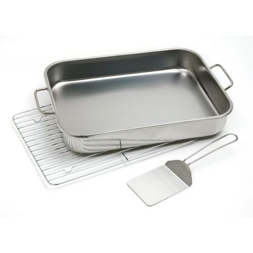  Norpro 12 by 16 Inch Stainless Steel Roast Lasagna Pan, 16 IN, Gray