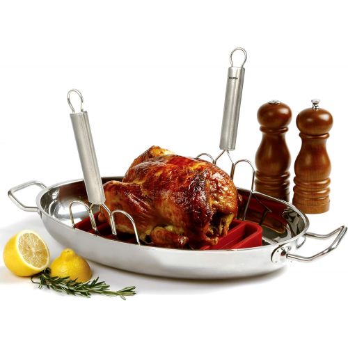  Norpro 2-Piece Stainless Steel Turkey Lifter Tenderizer