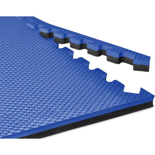  Norsk-Stor Norsk 16 sq ft Interlocking Foam Floor Mat, 4-Pack, Reversible Black/Blue