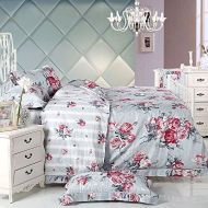 Norson bedding set Norson Silk Wadding Jacquard Peony Duvet Cover, Luxury Flower Bedding, Girls Wedding Bed Set Queen King, 4pcs (King)