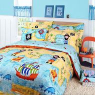 Norson bedding set Norson Childrens Cartoon Bedding Sets / Kids Bedding Set / Pirates Bedding Sets / Cotton Bedding Sets Boys / 3pcs / 4pcs / Twin / Queen (Twin)